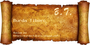 Burda Tiborc névjegykártya
